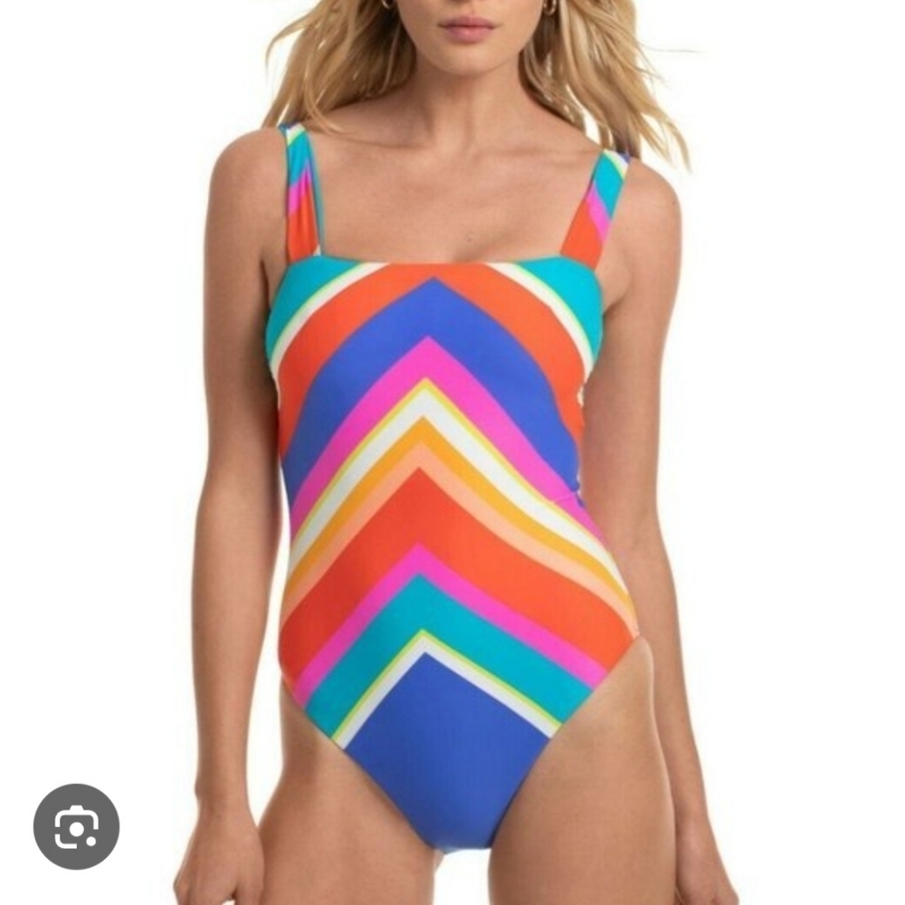 TRINA TURK ONE PIECE CHEVRON SWIM SUIT - Picture 10 of 10